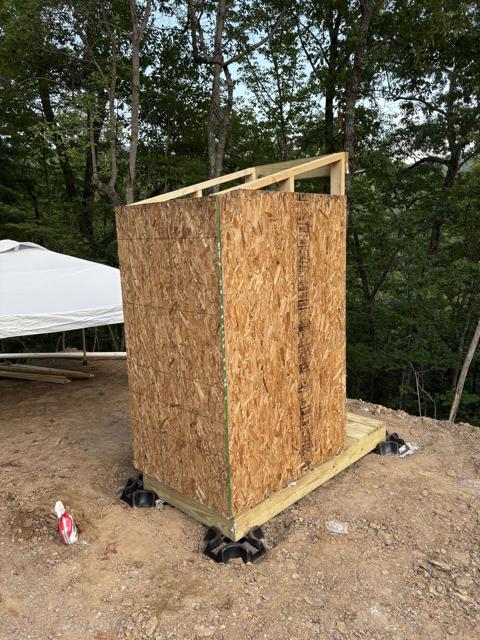 Site Work photo from the Ridgetop Refuge cabin build, July 8, 2025