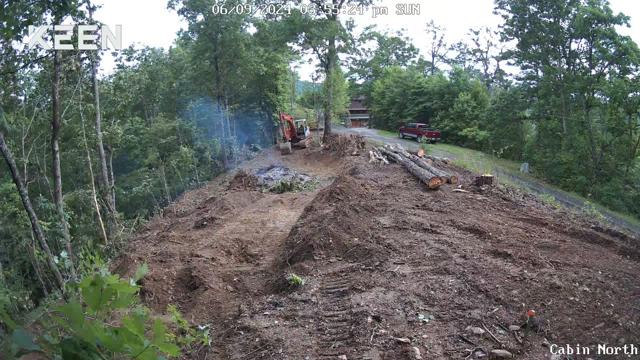 Land Clearing photo from the Ridgetop Refuge cabin build, June 9, 2024