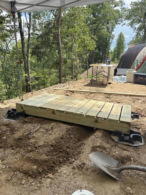 Site Work photo from the Ridgetop Refuge cabin build, July 8, 2025