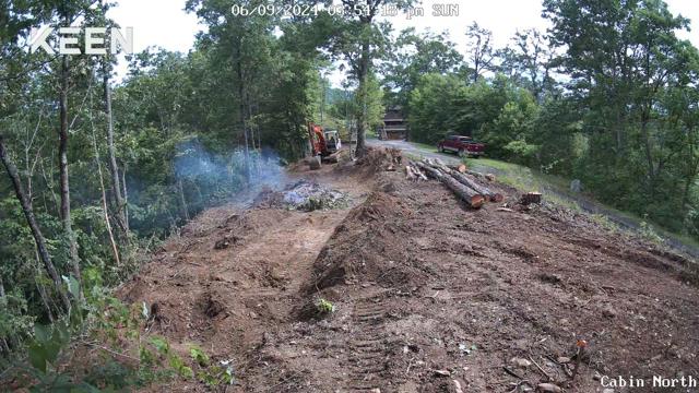 Land Clearing photo from the Ridgetop Refuge cabin build, June 9, 2024