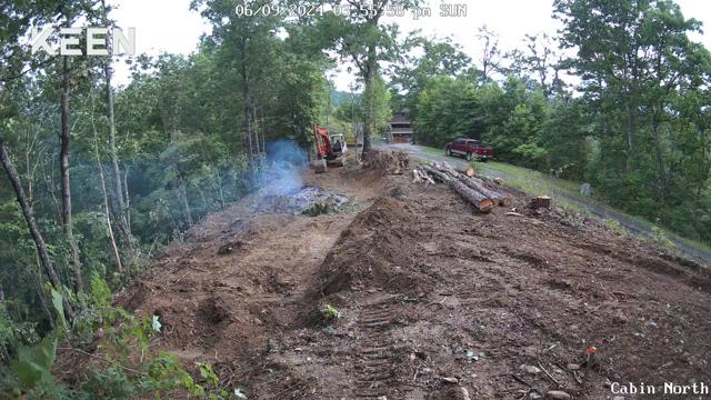 Land Clearing photo from the Ridgetop Refuge cabin build, June 9, 2024