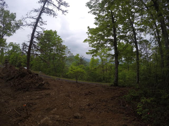 Land Clearing photo from the Ridgetop Refuge cabin build, April 27, 2024