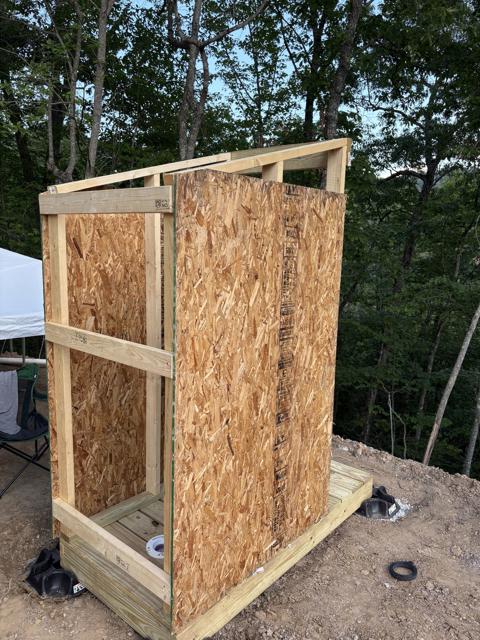 Site Work photo from the Ridgetop Refuge cabin build, July 8, 2025