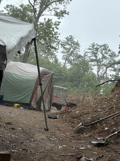 Site Work photo from the Ridgetop Refuge cabin build, July 9, 2025