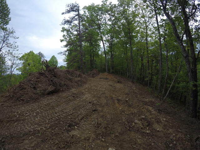 Land Clearing photo from the Ridgetop Refuge cabin build, April 27, 2024