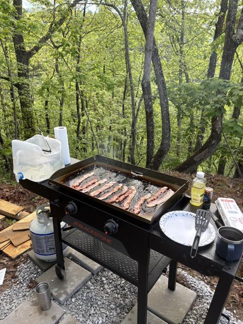 General photo from the Ridgetop Refuge cabin build, April 26, 2026