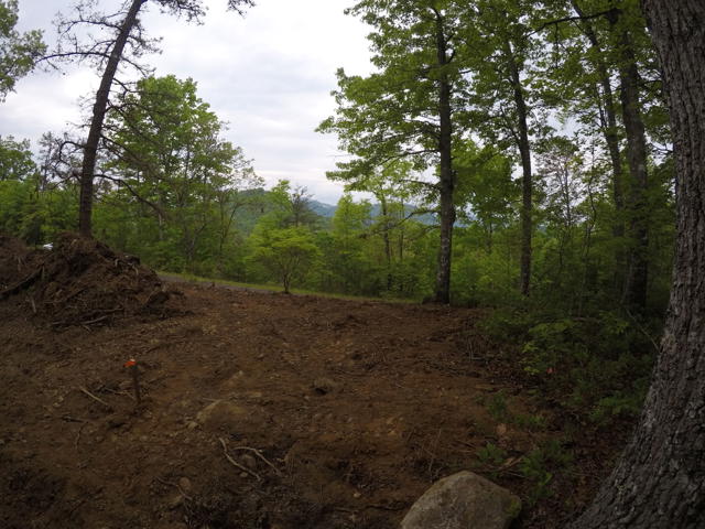Land Clearing photo from the Ridgetop Refuge cabin build, April 27, 2024