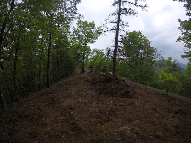 Land Clearing photo from the Ridgetop Refuge cabin build, April 27, 2024