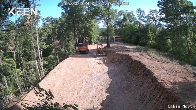 Land Clearing photo from the Ridgetop Refuge cabin build, June 20, 2024