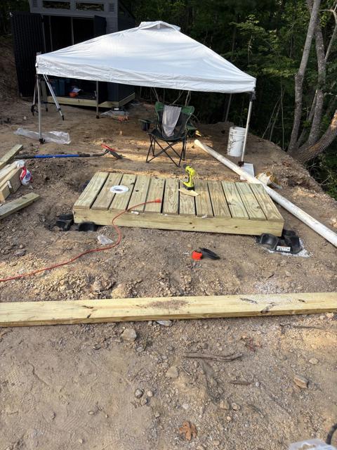 Site Work photo from the Ridgetop Refuge cabin build, July 8, 2025