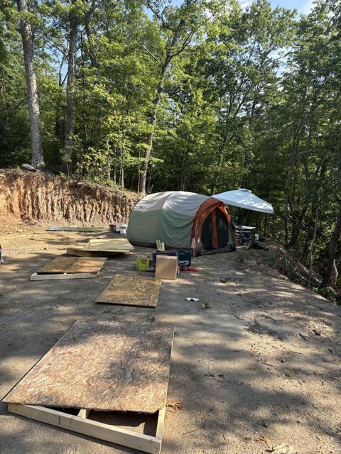 Site Work photo from the Ridgetop Refuge cabin build, July 7, 2025