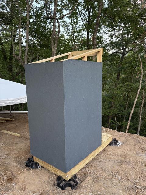 Site Work photo from the Ridgetop Refuge cabin build, July 8, 2025