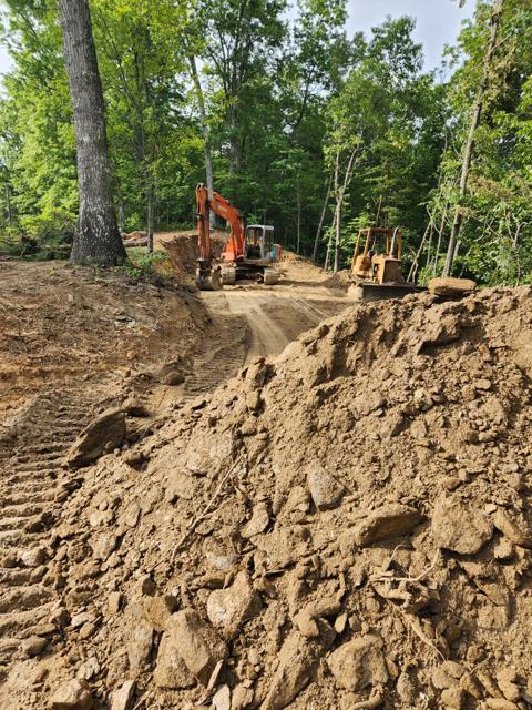 Land Clearing photo from the Ridgetop Refuge cabin build, June 13, 2024